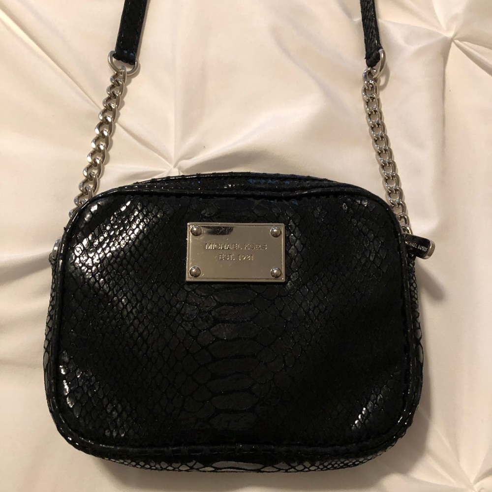 Michael Kors Black Snakeskin across Body